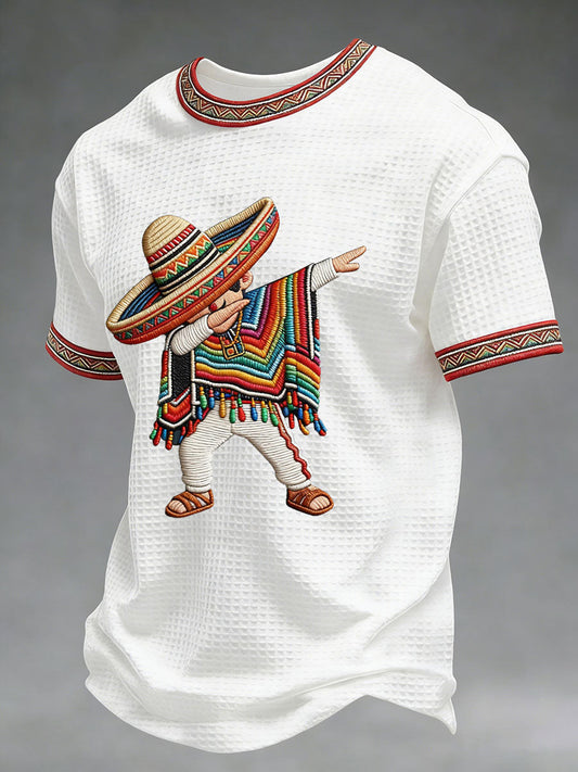 Camiseta casual con estampado de gofres de Cinco de Mayo para hombre