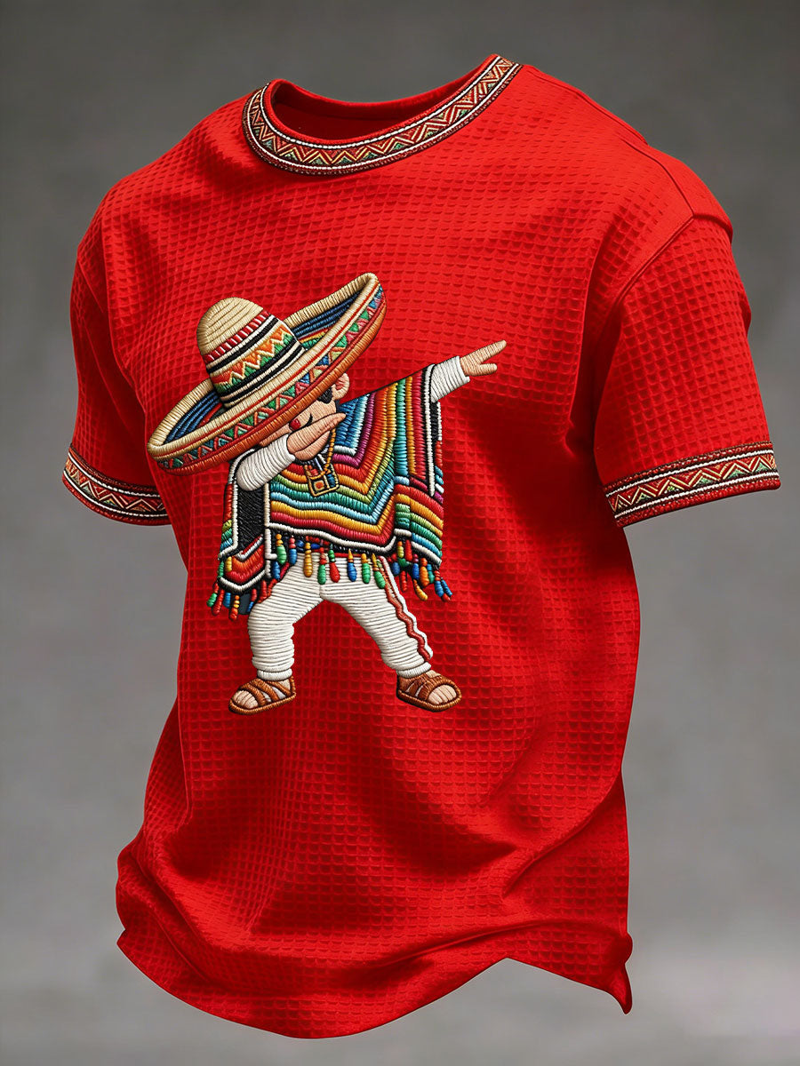 Camiseta casual con estampado de gofres de Cinco de Mayo para hombre