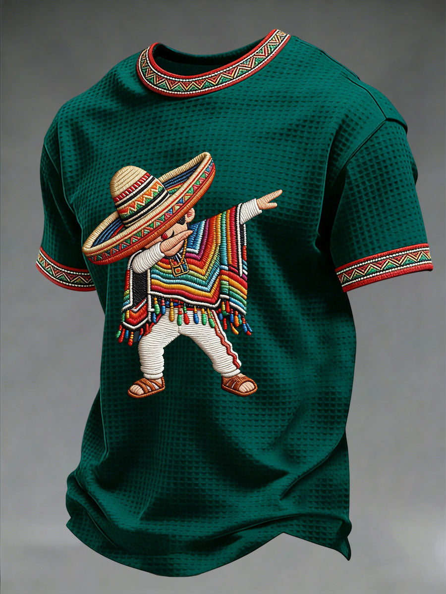 Camiseta casual con estampado de gofres de Cinco de Mayo para hombre