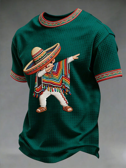 Camiseta casual con estampado de gofres de Cinco de Mayo para hombre