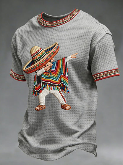 Camiseta casual con estampado de gofres de Cinco de Mayo para hombre
