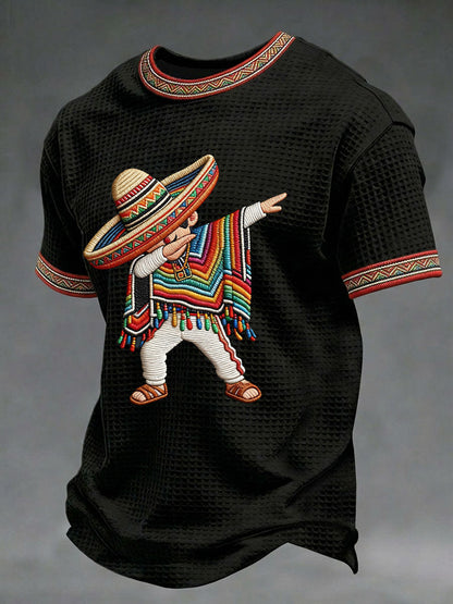 Camiseta casual con estampado de gofres de Cinco de Mayo para hombre