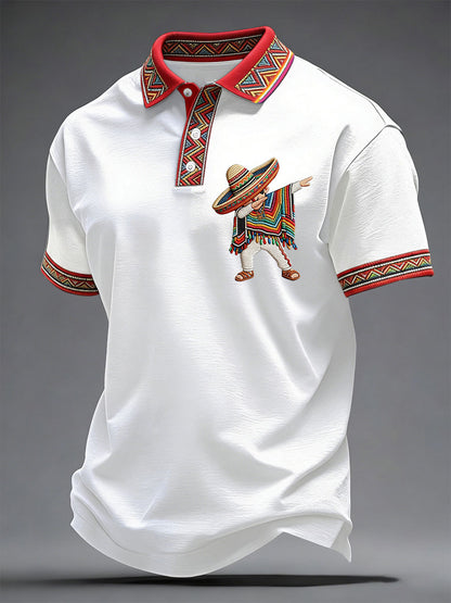 Camisa casual estampada Cinco de Mayo para hombre