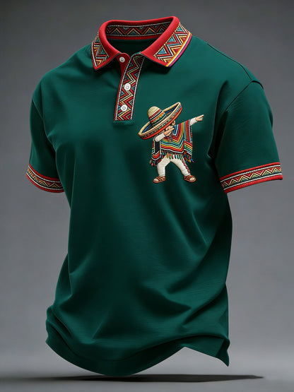 Camisa casual estampada Cinco de Mayo para hombre