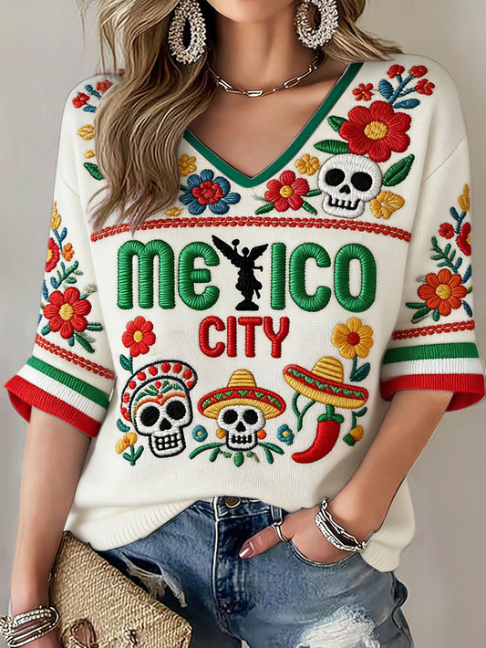 Camiseta estampada para mujeres, amantes del fútbol mexicano
