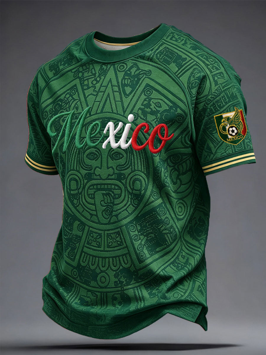 Camiseta estampada para hombres, amantes del fútbol mexicano