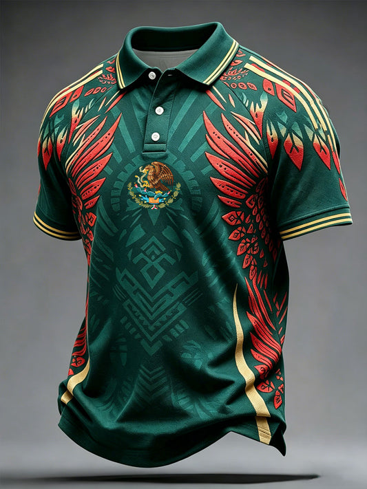 Arte del amante del fútbol de México de los hombres Impreso Tops casuales