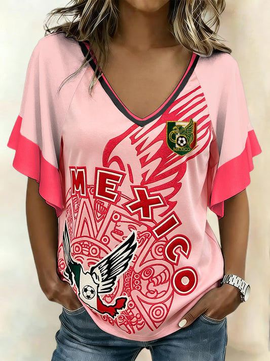 Camiseta para mujer México Football Lover Art Printed