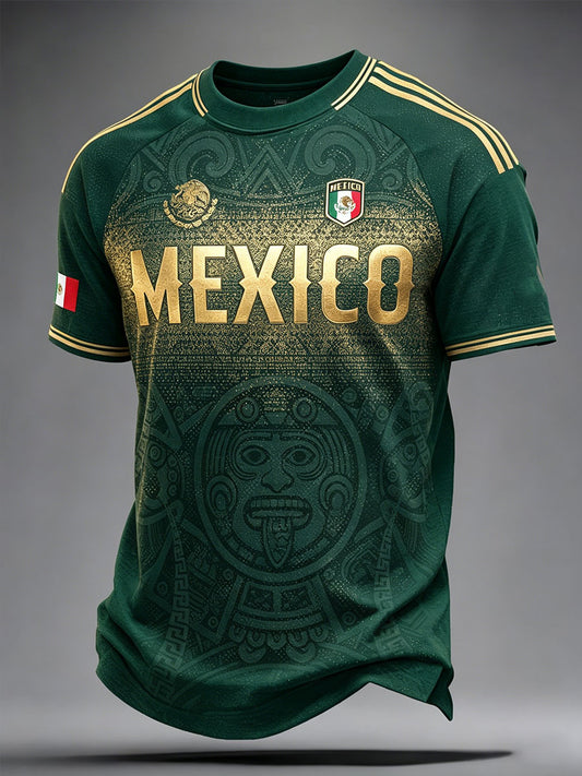 Camiseta estampada para hombres, amantes del fútbol mexicano