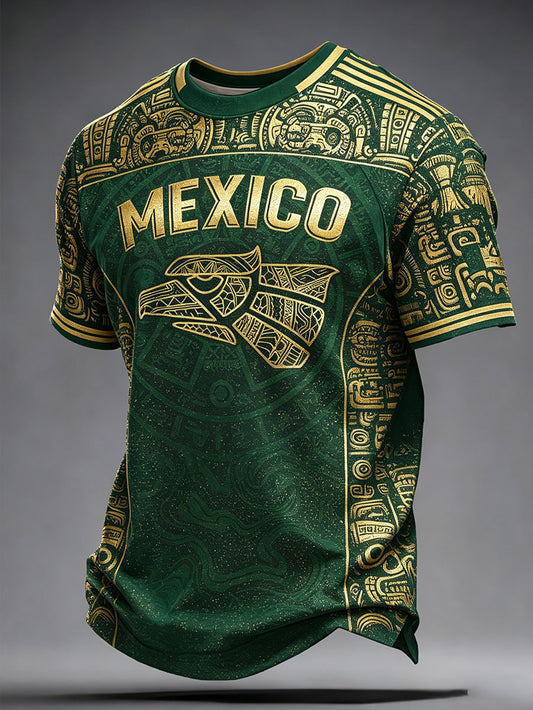 Camiseta estampada para hombres, amantes del fútbol mexicano