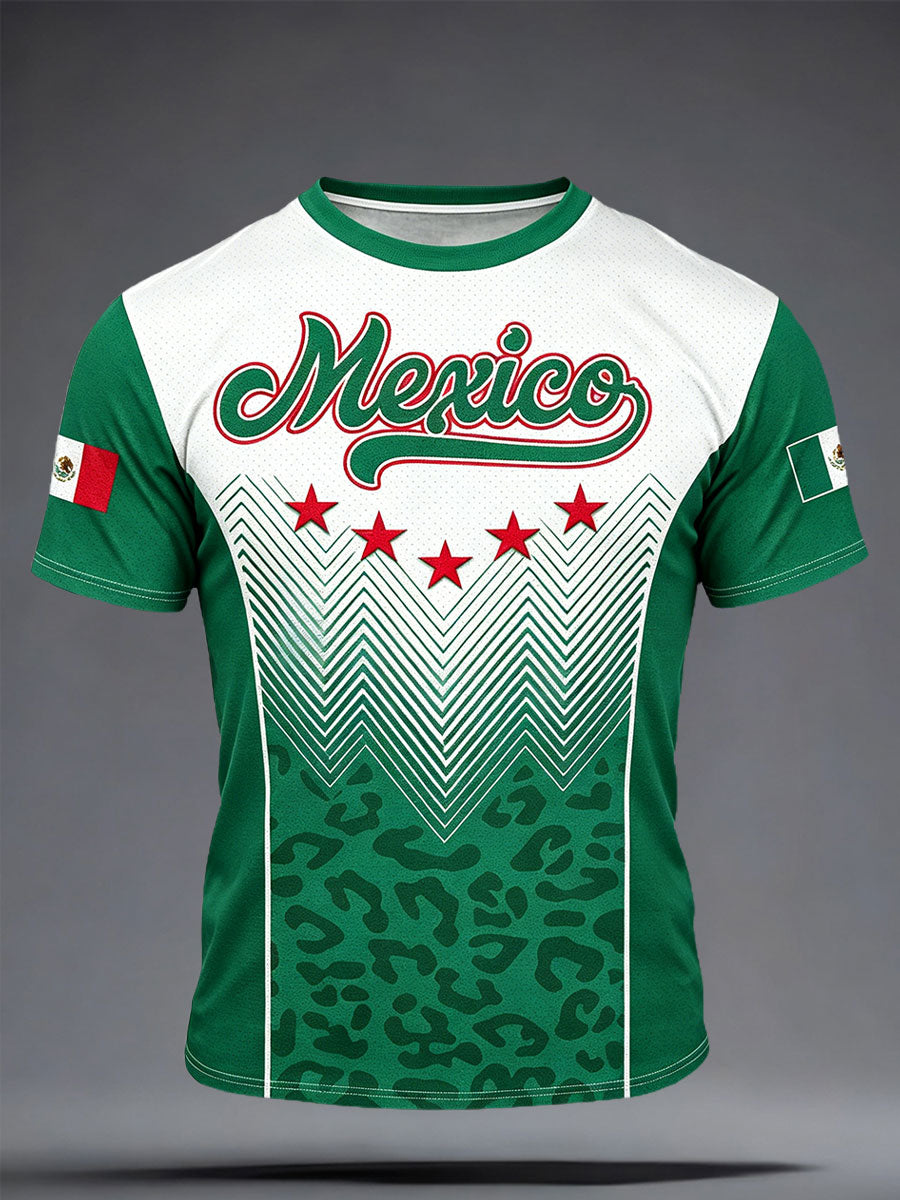 Camiseta estampada con diseño artístico para amantes del fútbol mexicano