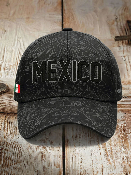 Gorra unisex con estampado artístico para amantes del fútbol mexicano
