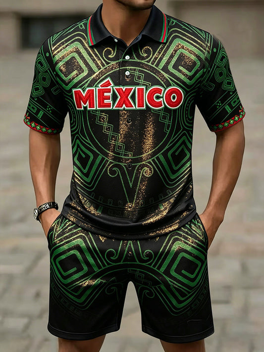 Conjuntos estampados con arte para amantes del fútbol mexicano para hombre