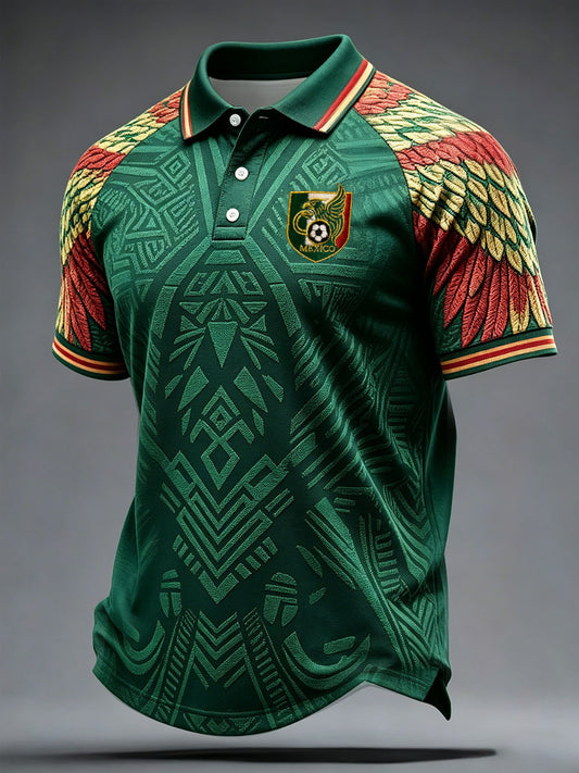 Camisetas casuales con estampado artístico para amantes del fútbol mexicano, para hombre