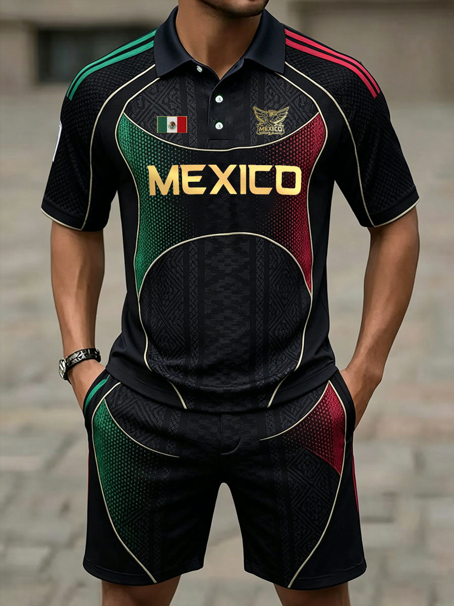Conjuntos estampados con arte para amantes del fútbol mexicano para hombre