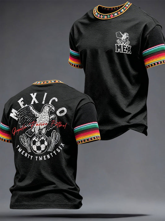 Camiseta estampada con diseño deportivo de México para hombre