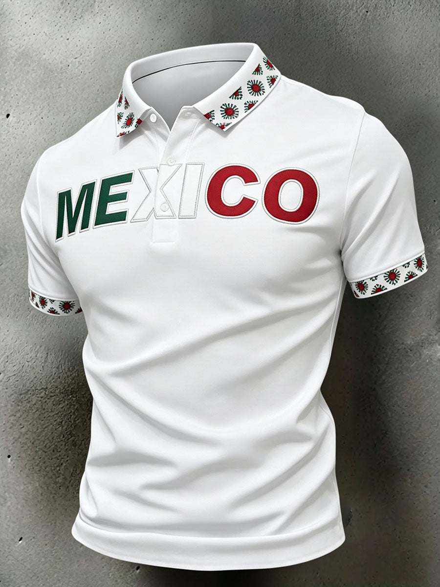 Arte del amante de los deportes de México de los hombres Impreso Tops casuales