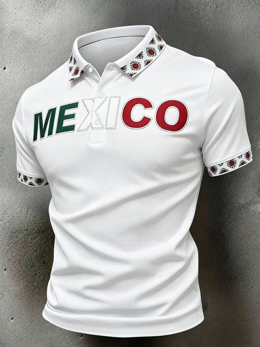 Arte del amante de los deportes de México de los hombres Impreso Tops casuales