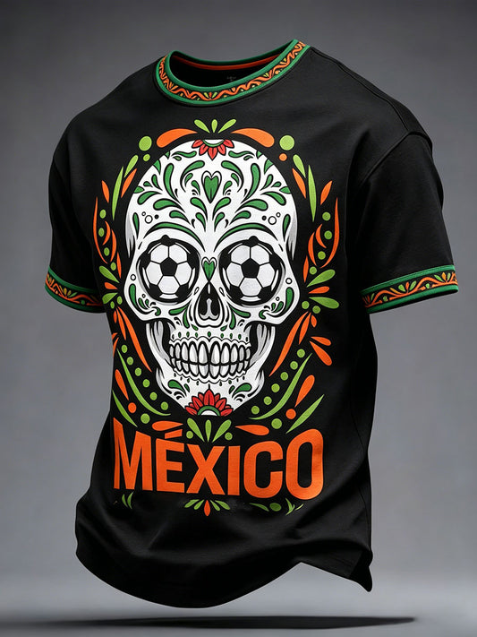 Camiseta impresa arte del amante de los deportes de México de los hombres