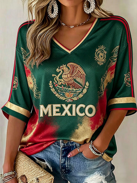 Camiseta estampada México Football Lover para mujer
