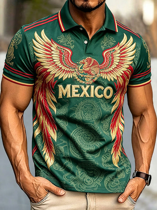 Tops casuales impresos amante del fútbol de México de los hombres