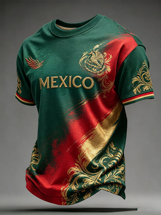 Camiseta estampada para hombres, amantes del fútbol mexicano