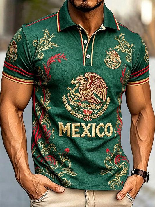 Camisetas informales estampadas para amantes del fútbol mexicano para hombre