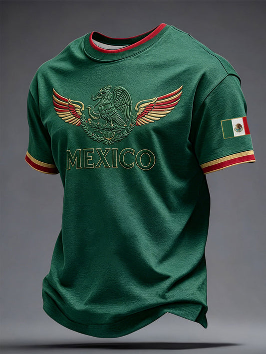 Camiseta estampada para hombres, amantes del fútbol mexicano