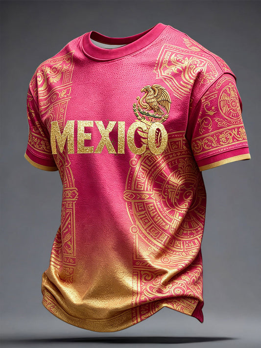 Camiseta impresa del arte del amante del fútbol de México de los hombres
