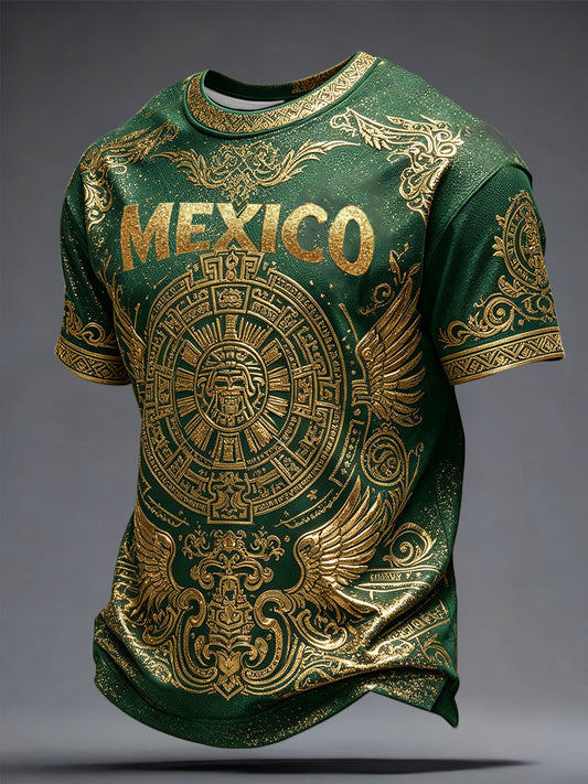 Camiseta estampada con diseño artístico para amantes del fútbol mexicano