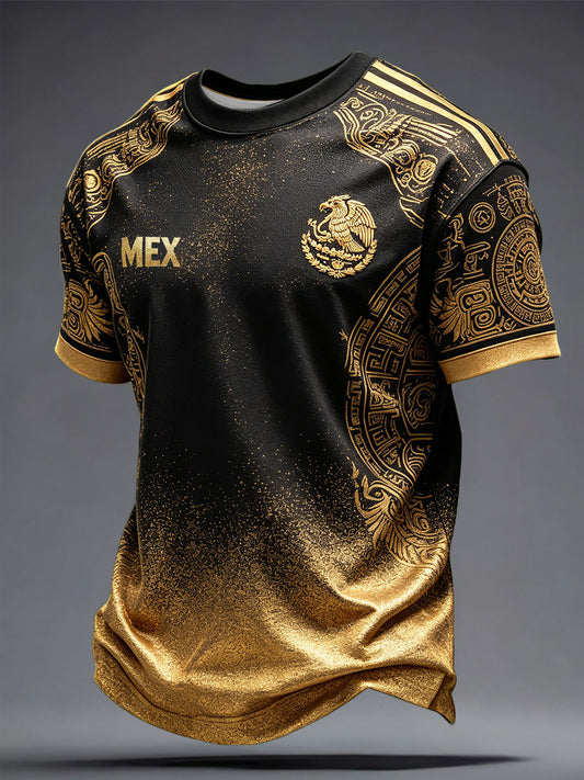 Camiseta estampada con diseño artístico para amantes del fútbol mexicano