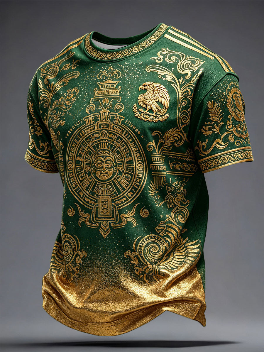 Camiseta estampada con diseño artístico para amantes del fútbol mexicano