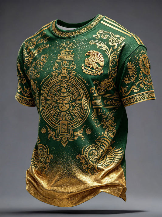 Camiseta estampada con diseño artístico para amantes del fútbol mexicano