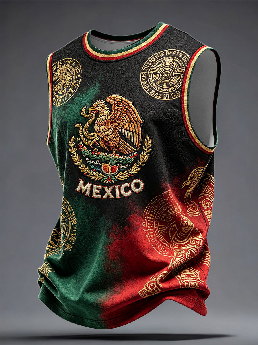 Camisetas sin mangas impresas del amante del fútbol del arte de México de los hombres