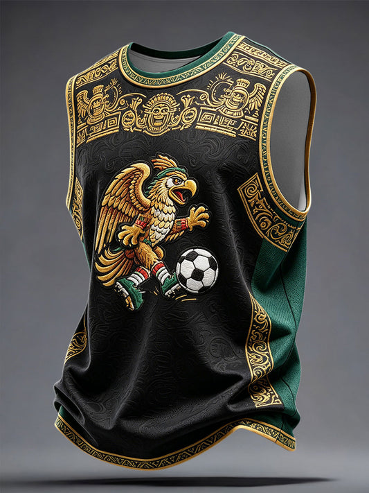 Camisetas sin mangas estampadas para amantes del fútbol, arte de México, para hombre