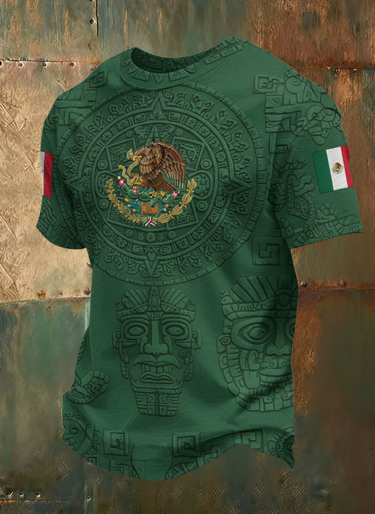 Camiseta estampada de arte para aficionados al fútbol mexicano masculina