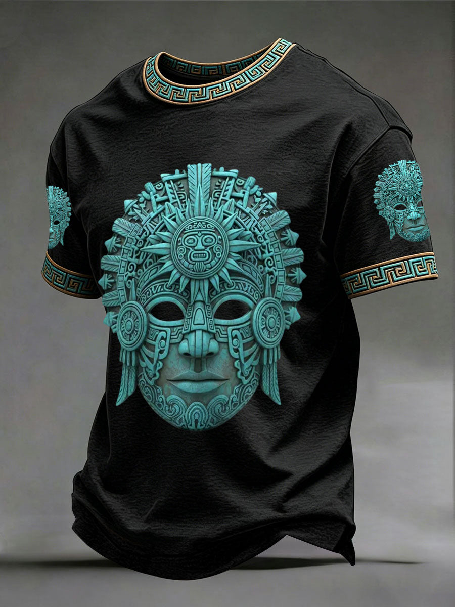 Camisetas con máscara de la civilización azteca para hombre