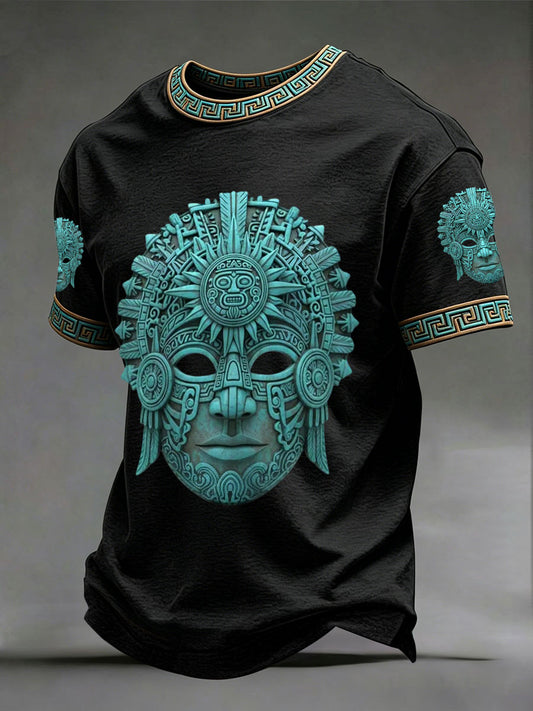 Camisetas con máscara de la civilización azteca para hombre