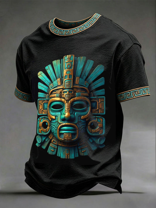 Camisetas con máscara de la civilización azteca para hombre