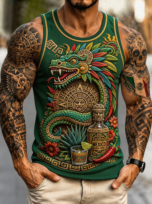 Camisetas sin mangas estampadas con motivos florales para amantes del fútbol mexicano