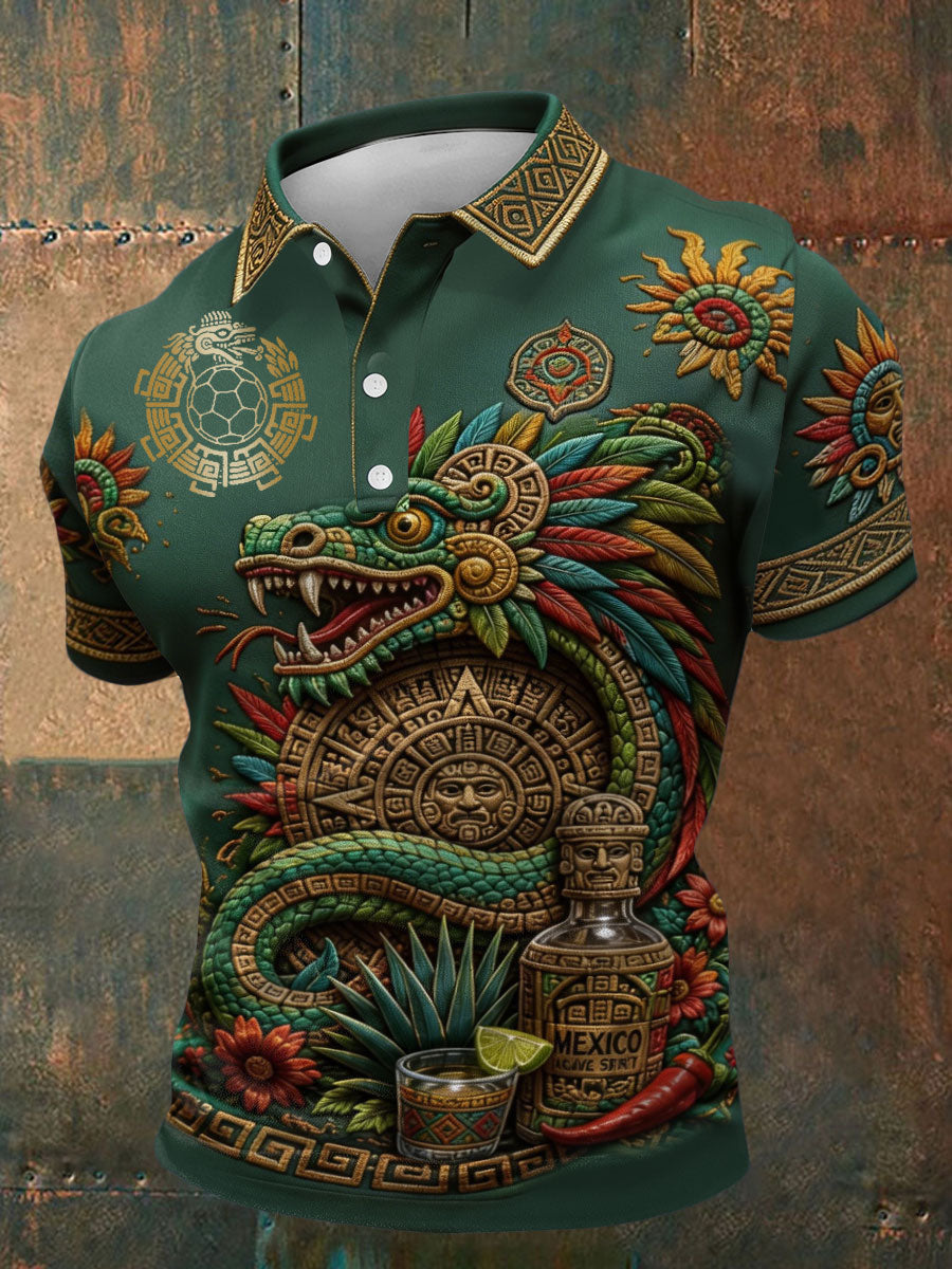 Camisetas casuales con estampado floral para amantes del fútbol mexicano, diseño masculino