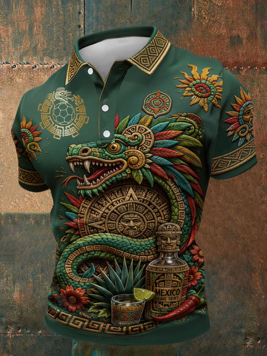 Camisetas casuales con estampado floral para amantes del fútbol mexicano, diseño masculino