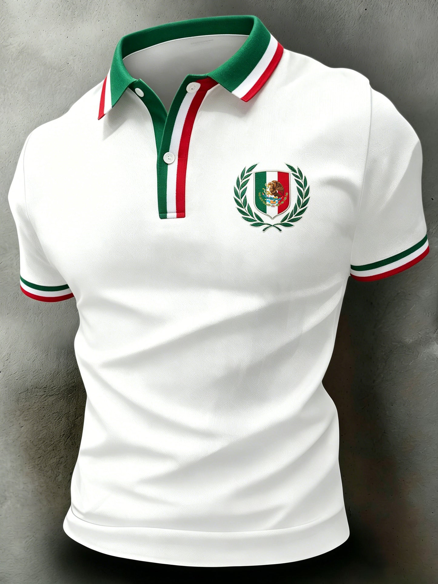 Camisa polo para hombre con estampado artístico de inspiración azteca mexicana