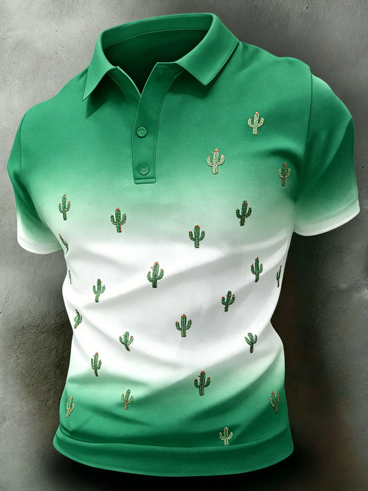 Camisa polo para hombre con estampado artístico de inspiración azteca mexicana