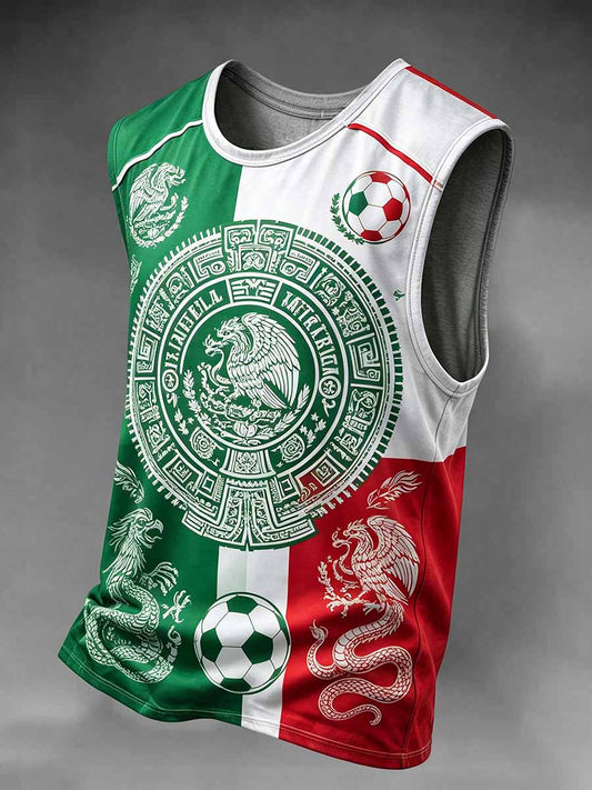 Top sin mangas ocasional de la impresión mexicana del arte de la moda de los hombres