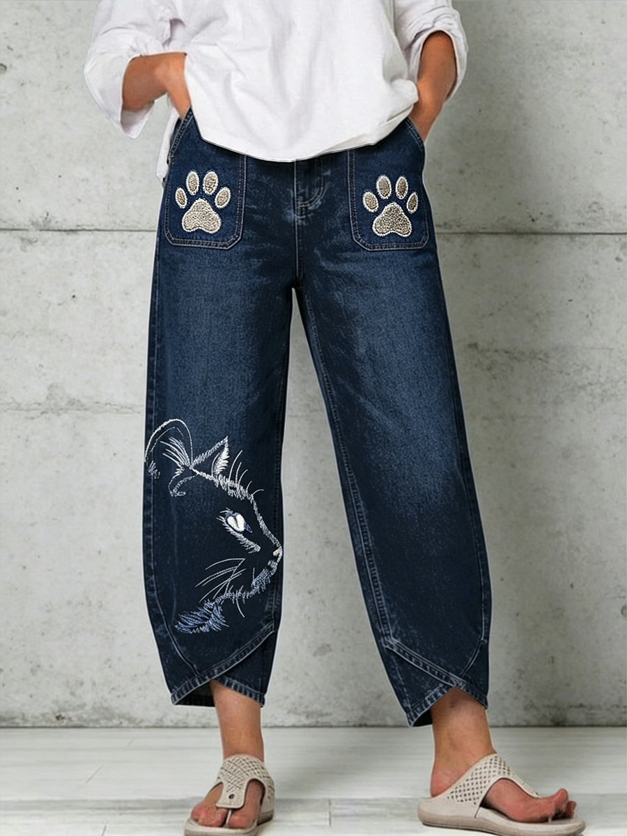 Pantalones con estampado de arte animal para mujer