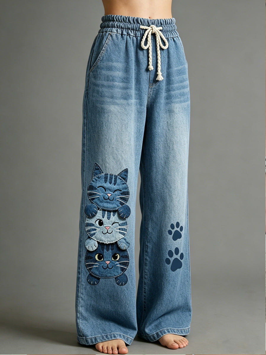 Pantalones con estampado de arte animal para mujer