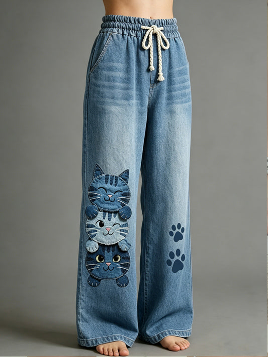 Pantalones con estampado de arte animal para mujer