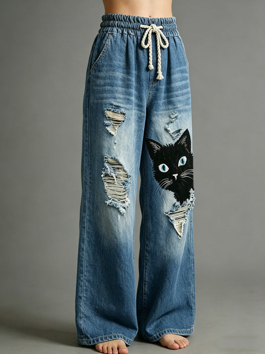 Pantalones con estampado de arte animal para mujer