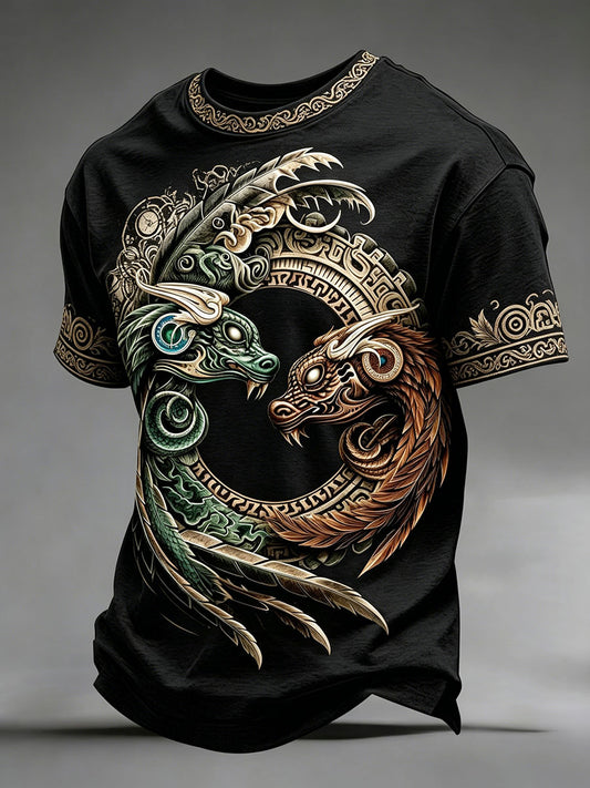 Camisetas aztecas de Quetzalcóatl para hombre